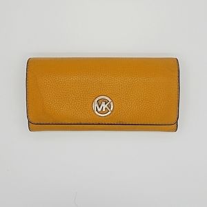 Micheal Kors Wallet- Mustard Yellow Leather